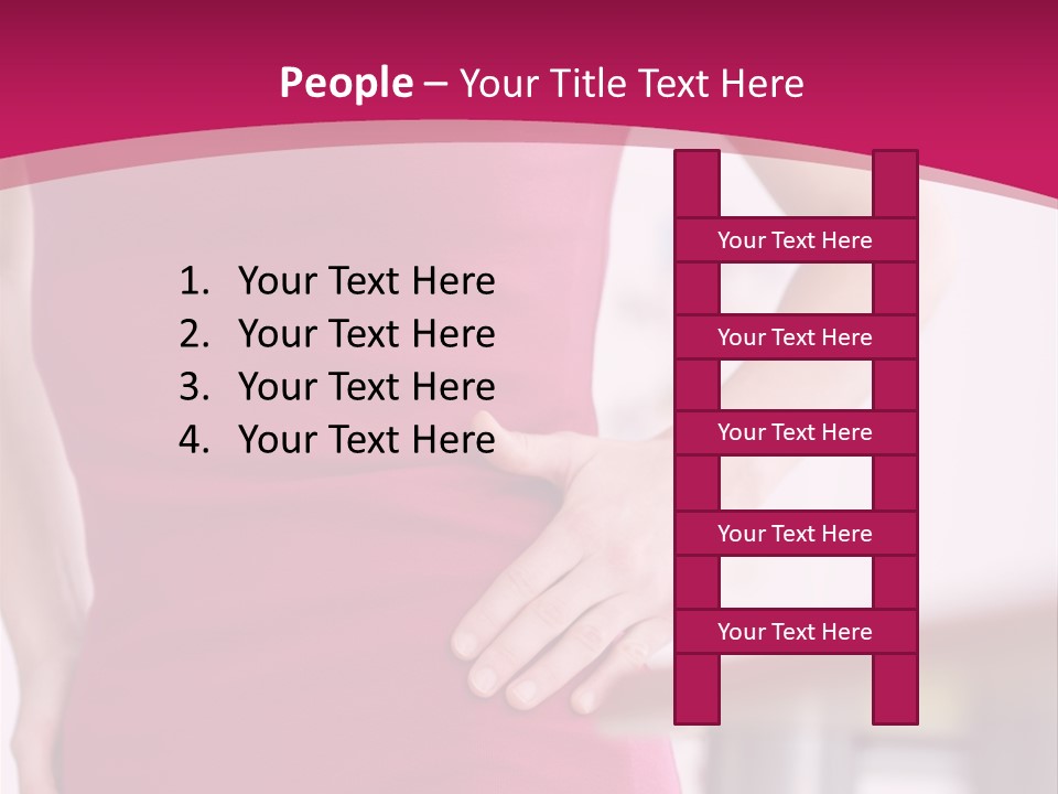 A Woman In A Pink Shirt Is Holding Her Stomach PowerPoint Template