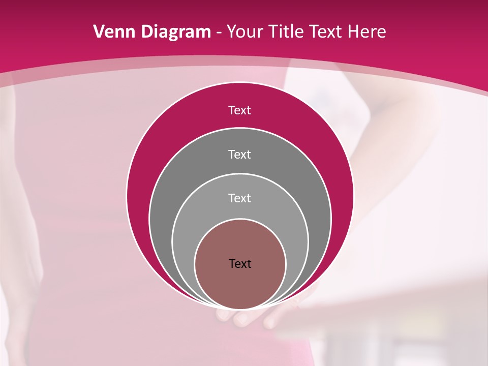 A Woman In A Pink Shirt Is Holding Her Stomach PowerPoint Template