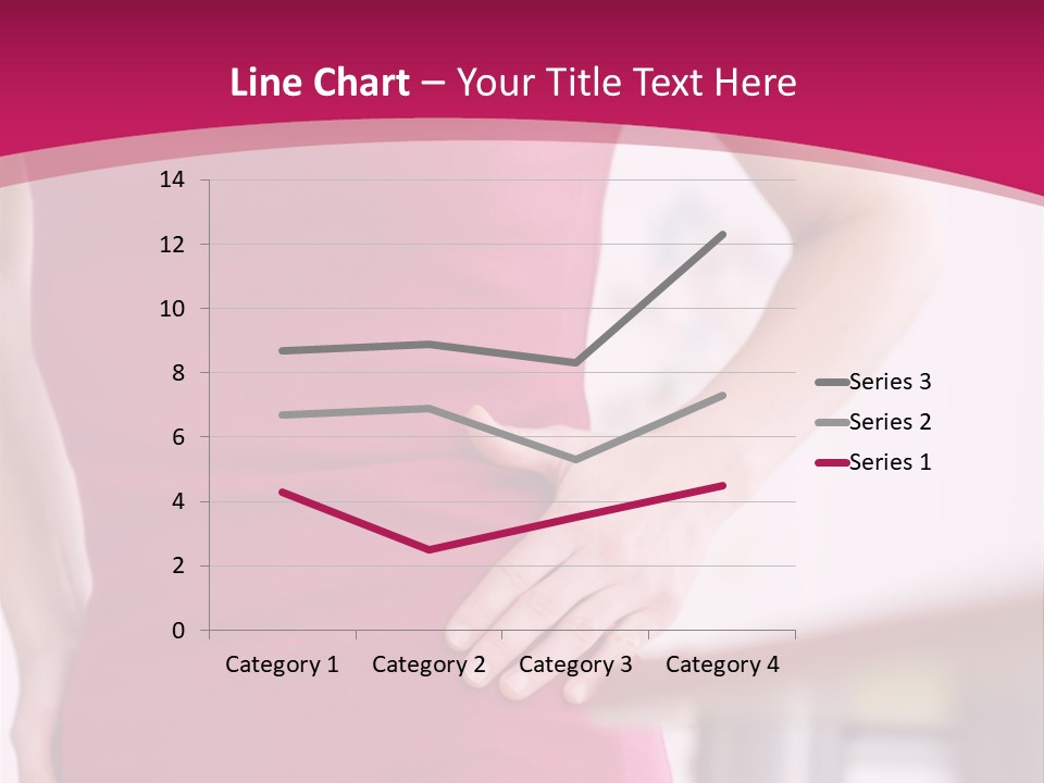 A Woman In A Pink Shirt Is Holding Her Stomach PowerPoint Template