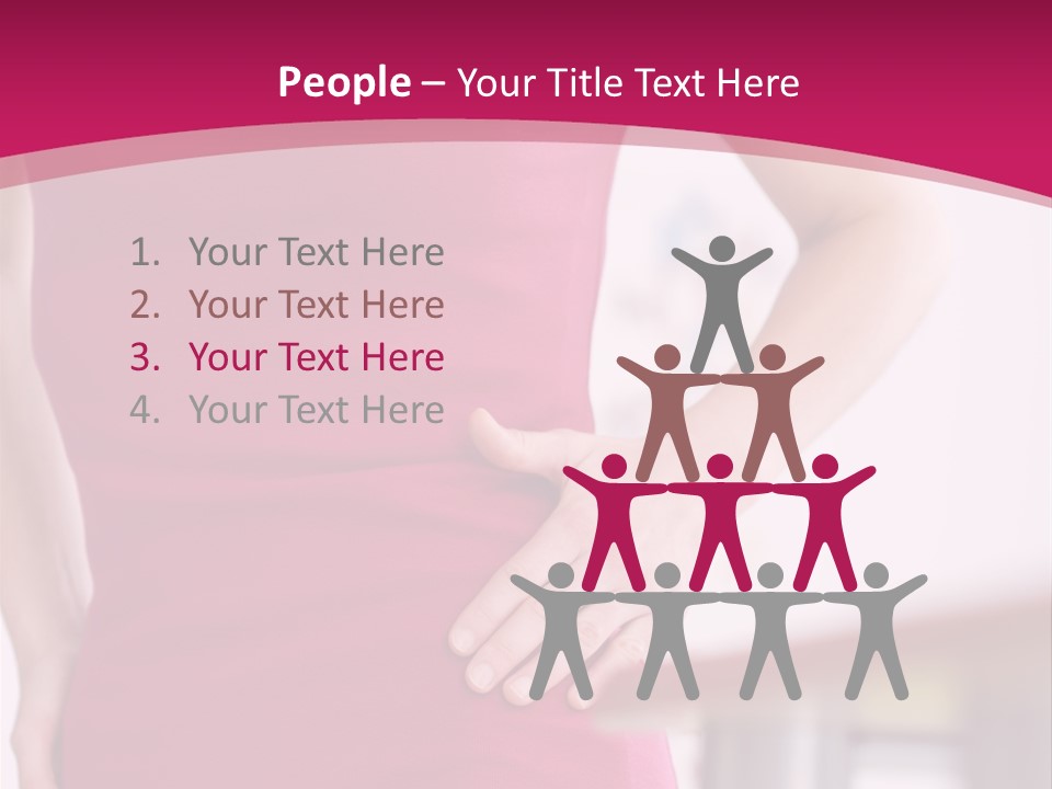 A Woman In A Pink Shirt Is Holding Her Stomach PowerPoint Template