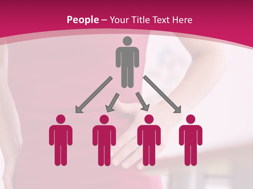 A Woman In A Pink Shirt Is Holding Her Stomach PowerPoint Template