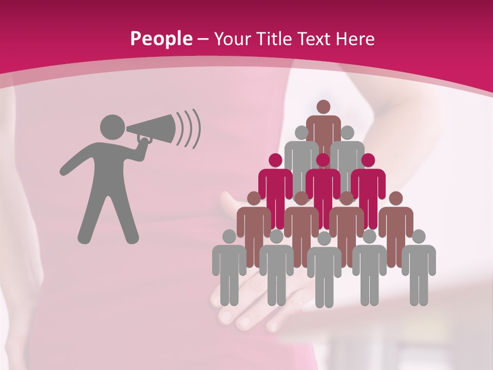 A Woman In A Pink Shirt Is Holding Her Stomach PowerPoint Template