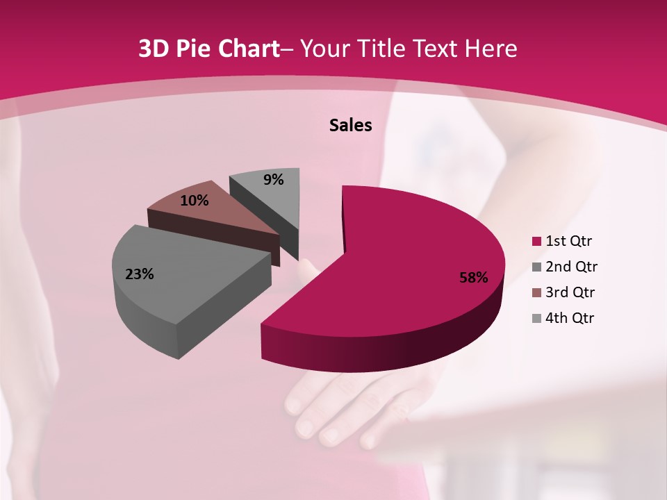 A Woman In A Pink Shirt Is Holding Her Stomach PowerPoint Template