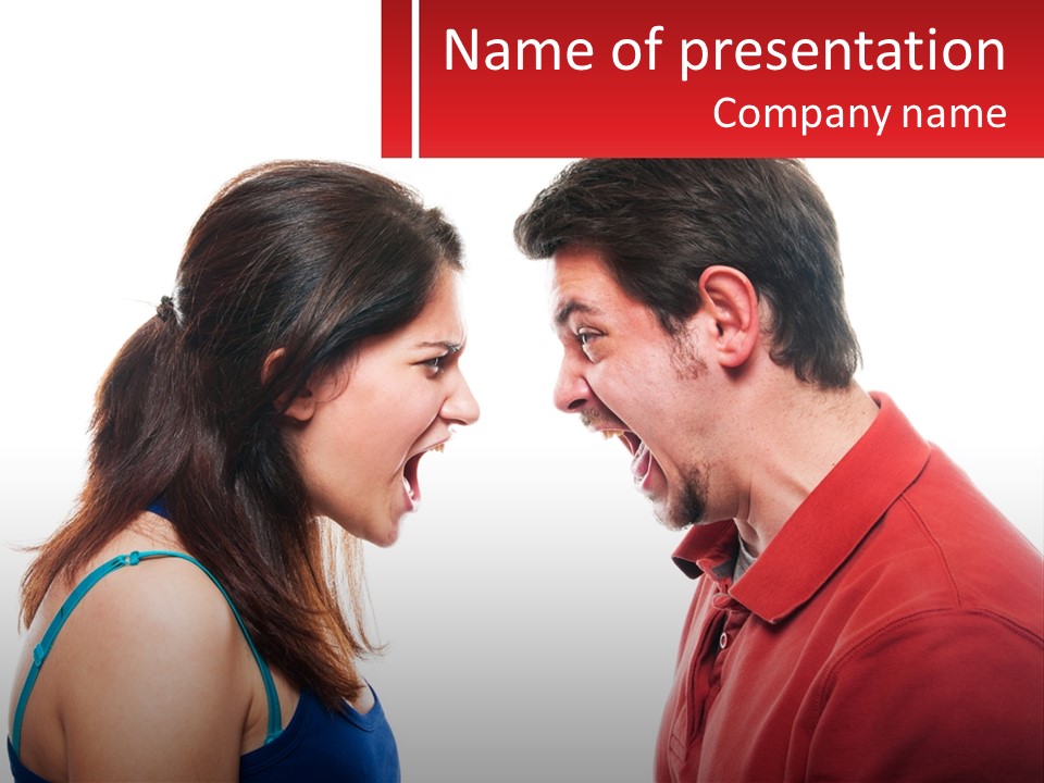 A Man And A Woman Yelling At Each Other PowerPoint Template
