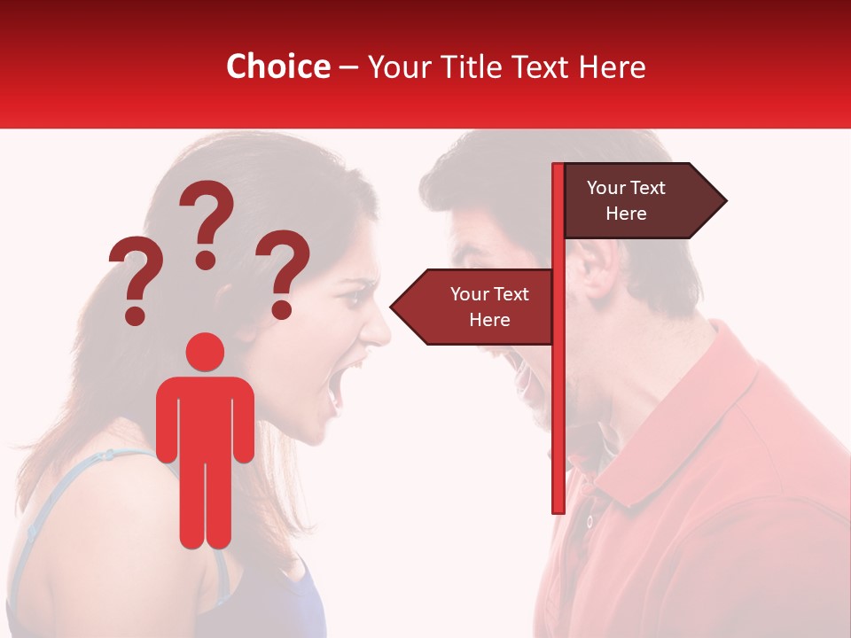 A Man And A Woman Yelling At Each Other PowerPoint Template