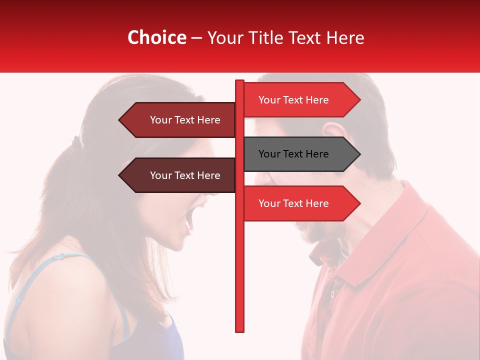 A Man And A Woman Yelling At Each Other PowerPoint Template