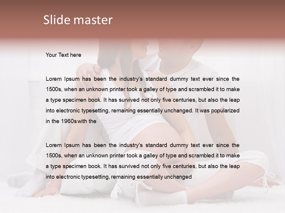 A Pregnant Couple Sitting On A Bed Together PowerPoint Template