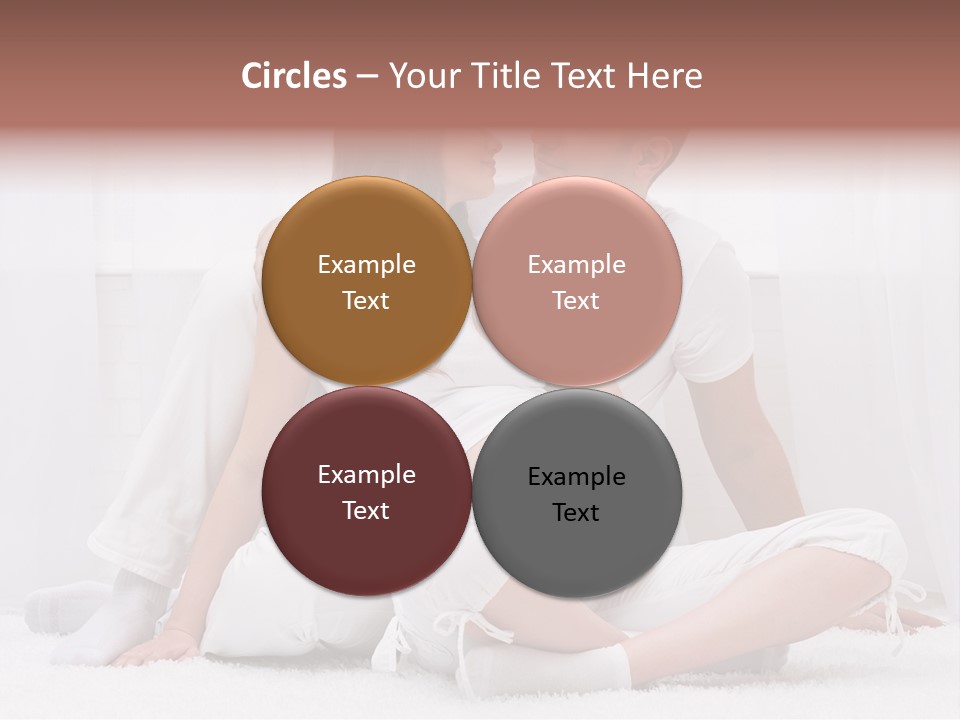 A Pregnant Couple Sitting On A Bed Together PowerPoint Template