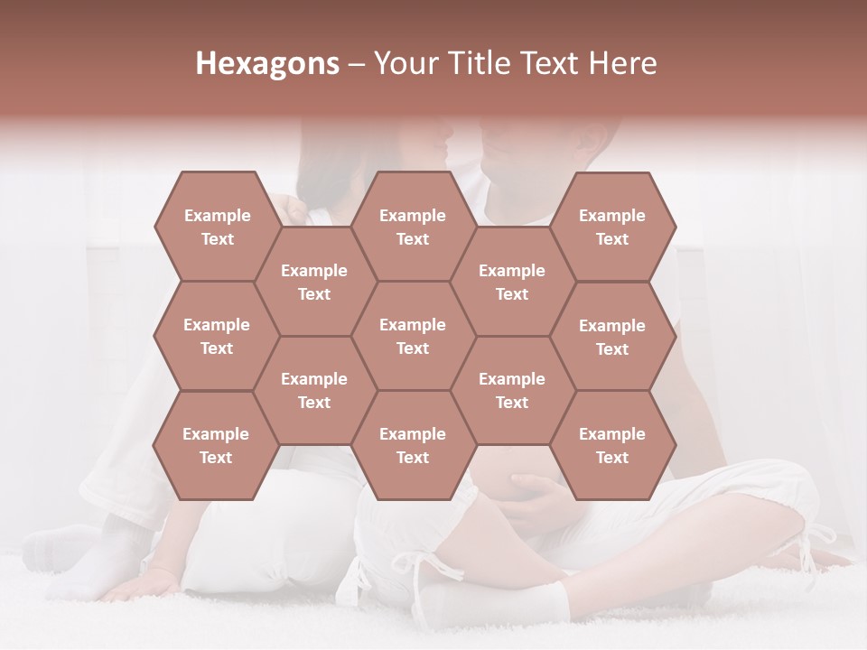 A Pregnant Couple Sitting On A Bed Together PowerPoint Template