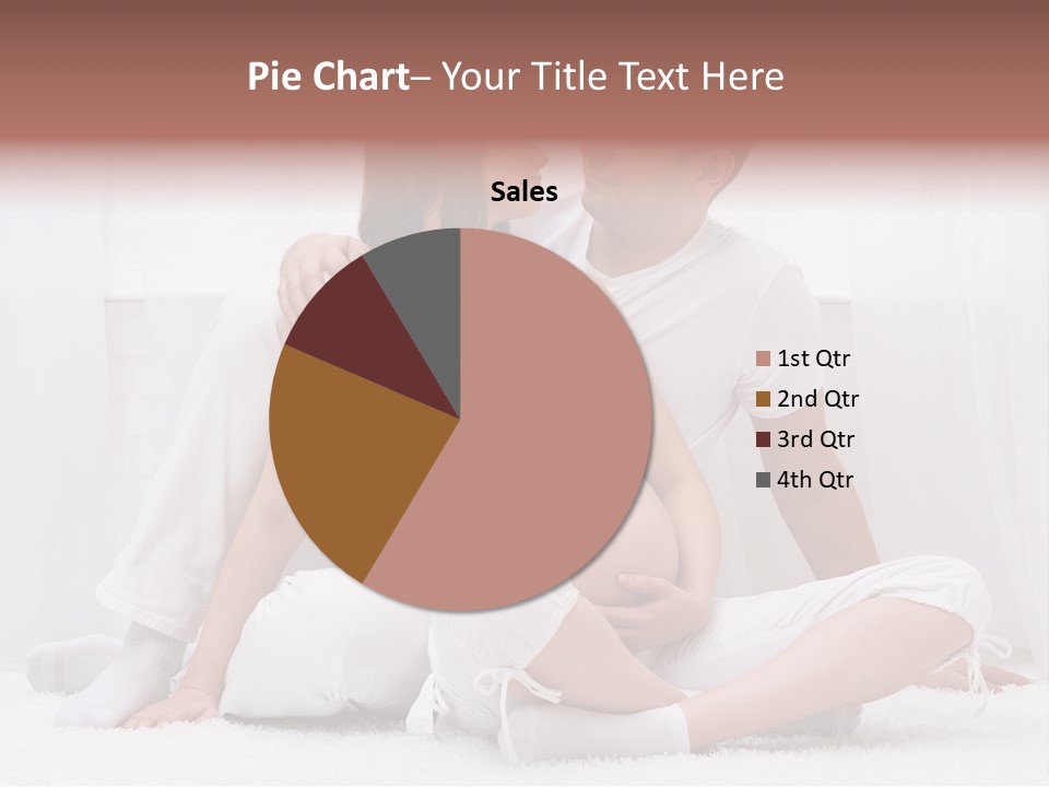 A Pregnant Couple Sitting On A Bed Together PowerPoint Template