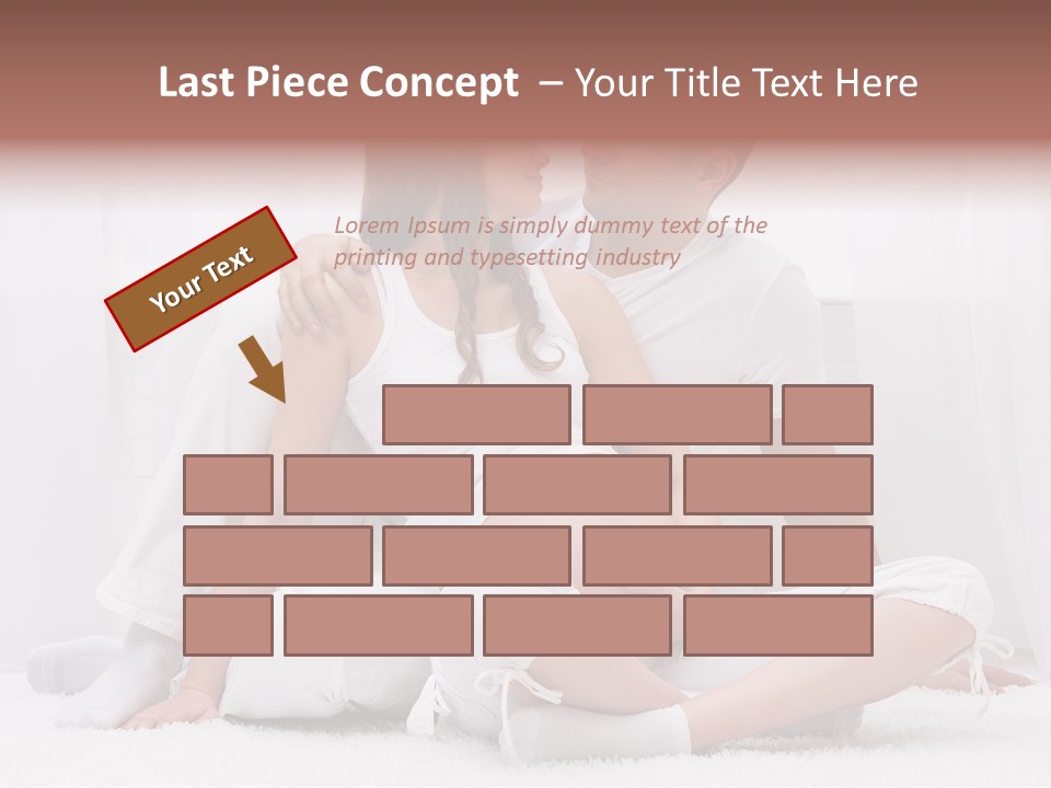 A Pregnant Couple Sitting On A Bed Together PowerPoint Template