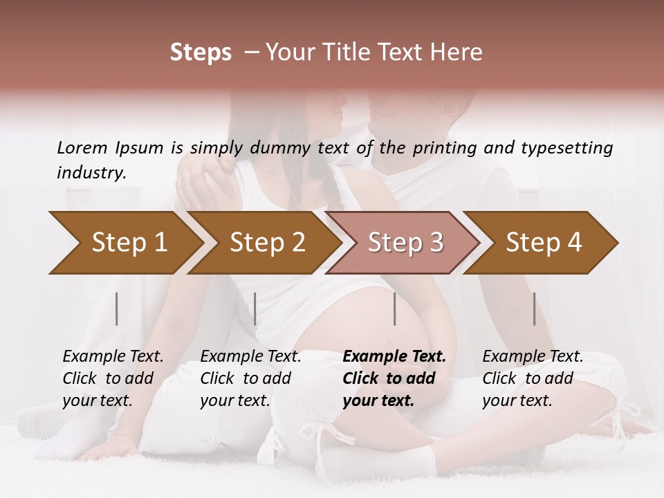 A Pregnant Couple Sitting On A Bed Together PowerPoint Template
