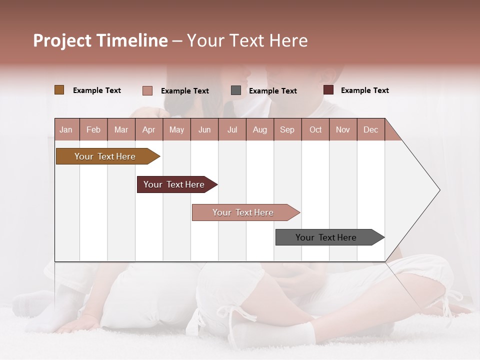 A Pregnant Couple Sitting On A Bed Together PowerPoint Template