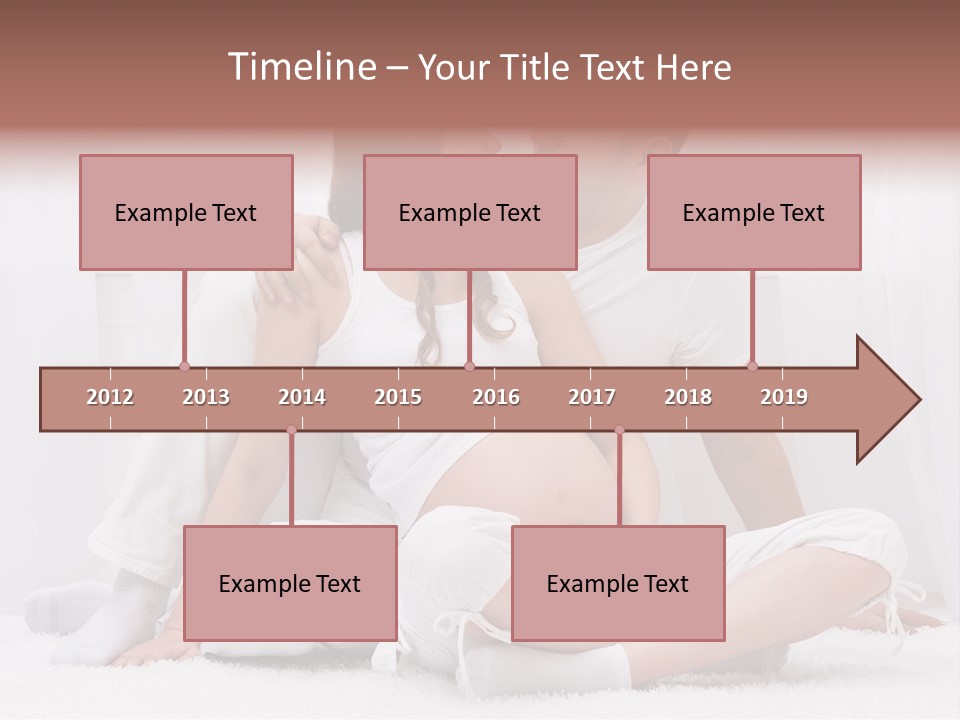 A Pregnant Couple Sitting On A Bed Together PowerPoint Template
