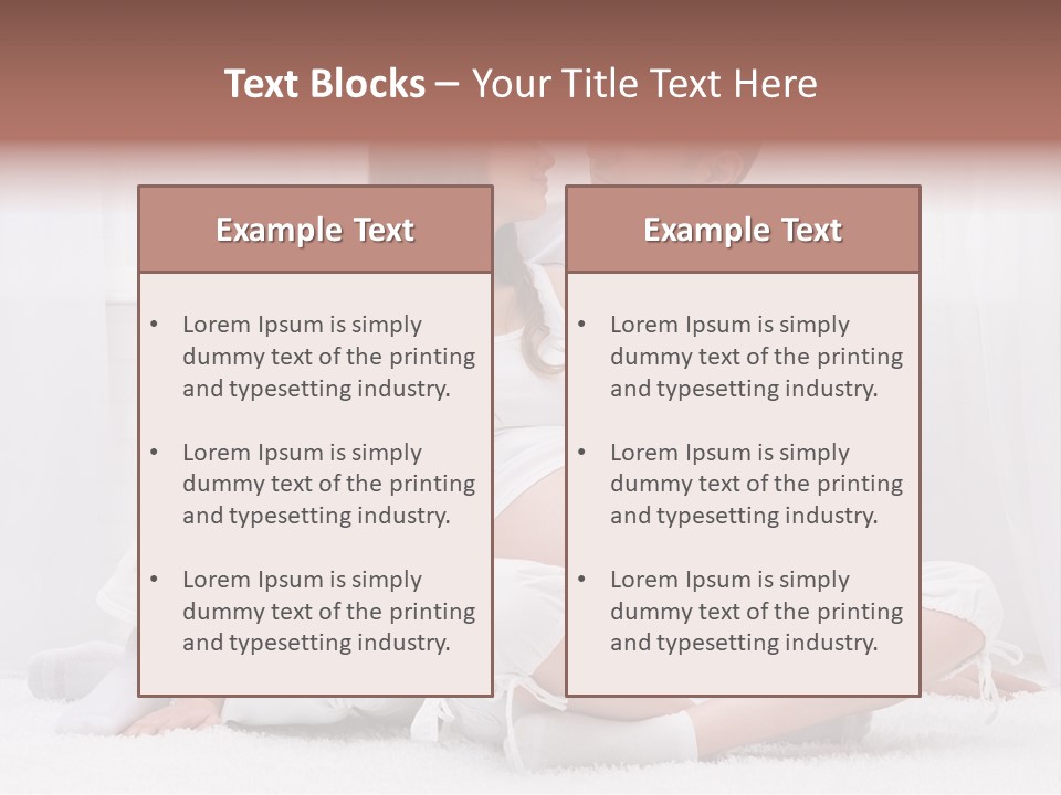 A Pregnant Couple Sitting On A Bed Together PowerPoint Template