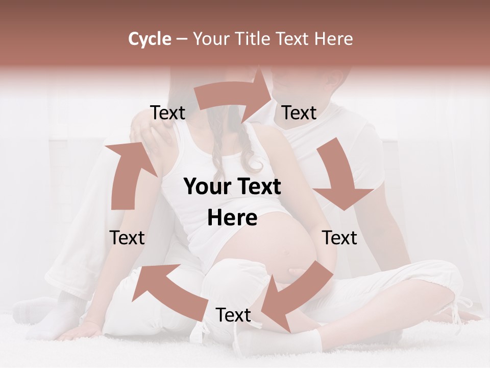 A Pregnant Couple Sitting On A Bed Together PowerPoint Template