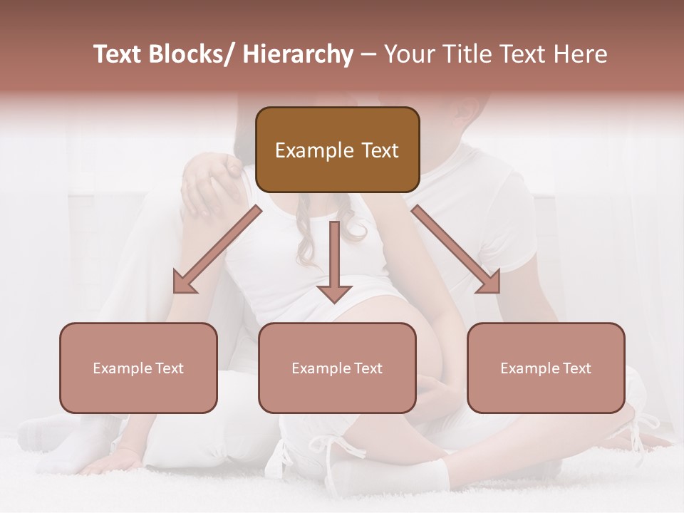 A Pregnant Couple Sitting On A Bed Together PowerPoint Template
