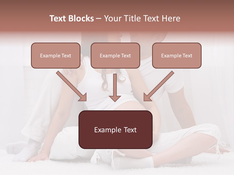 A Pregnant Couple Sitting On A Bed Together PowerPoint Template