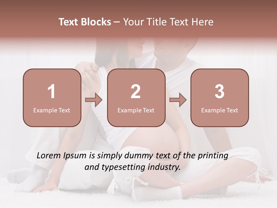 A Pregnant Couple Sitting On A Bed Together PowerPoint Template