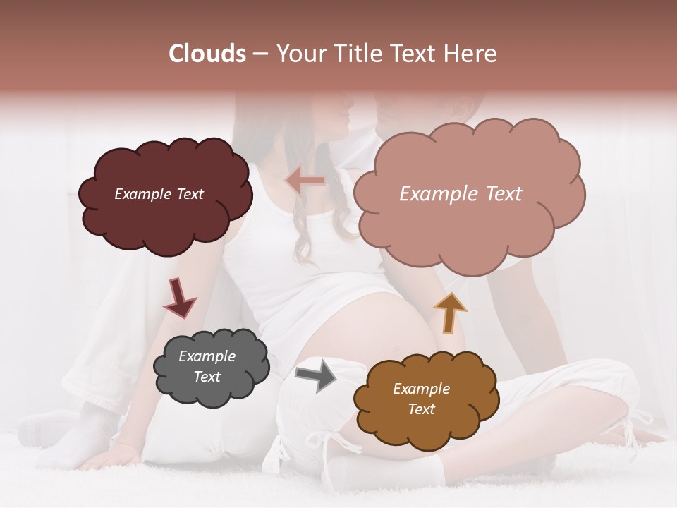 A Pregnant Couple Sitting On A Bed Together PowerPoint Template