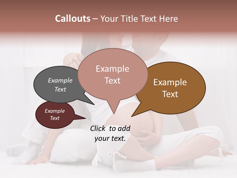 A Pregnant Couple Sitting On A Bed Together PowerPoint Template