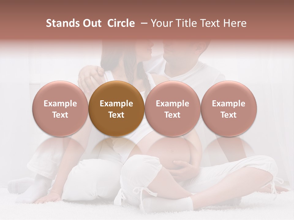 A Pregnant Couple Sitting On A Bed Together PowerPoint Template