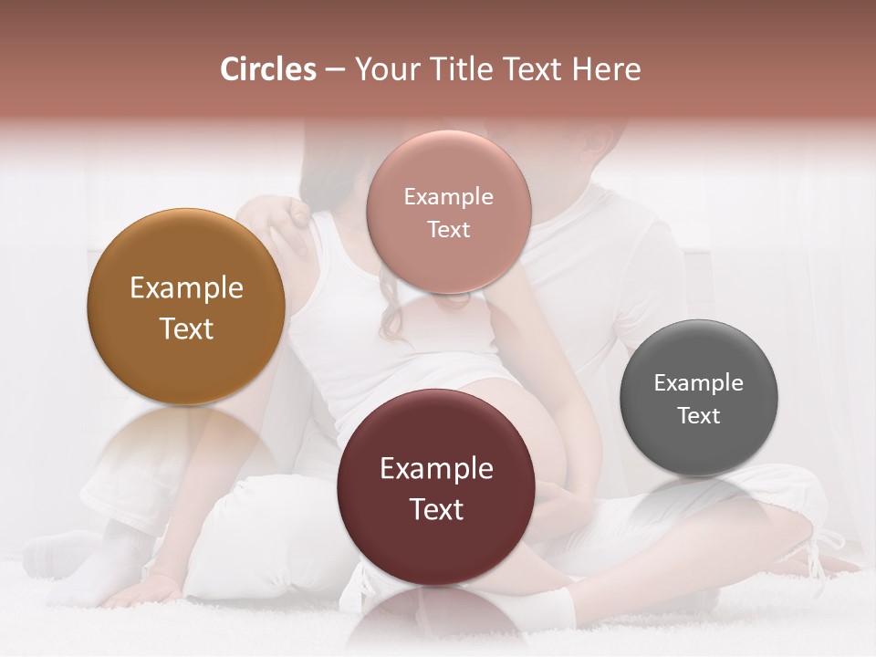 A Pregnant Couple Sitting On A Bed Together PowerPoint Template