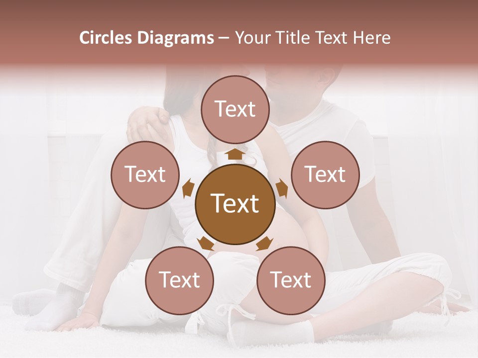 A Pregnant Couple Sitting On A Bed Together PowerPoint Template