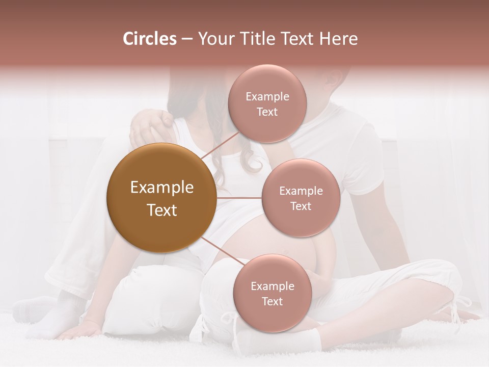 A Pregnant Couple Sitting On A Bed Together PowerPoint Template