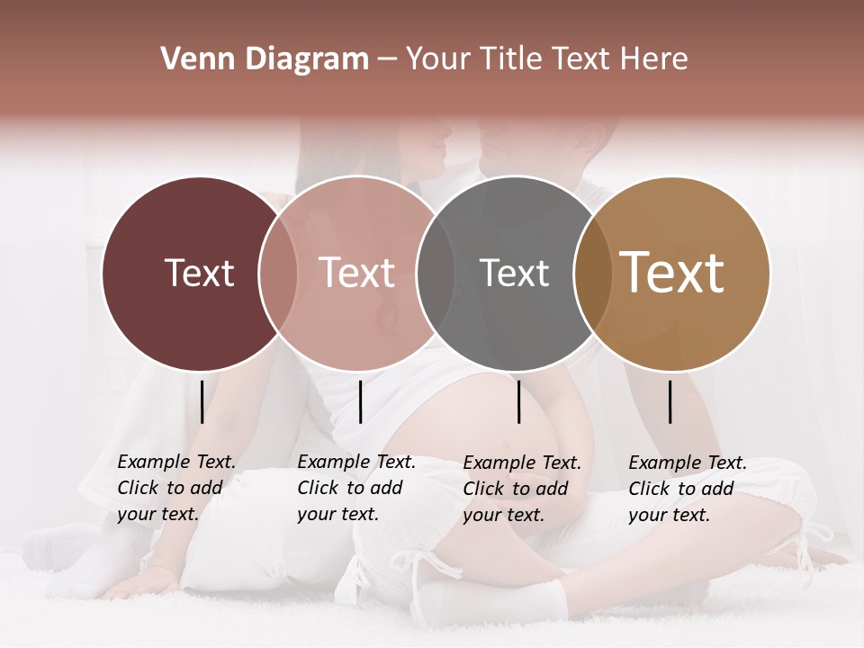 A Pregnant Couple Sitting On A Bed Together PowerPoint Template