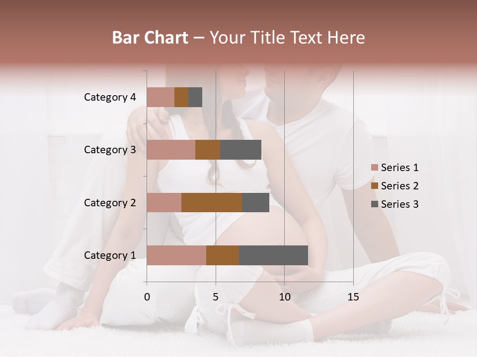 A Pregnant Couple Sitting On A Bed Together PowerPoint Template