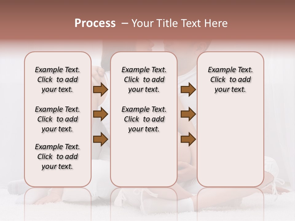 A Pregnant Couple Sitting On A Bed Together PowerPoint Template