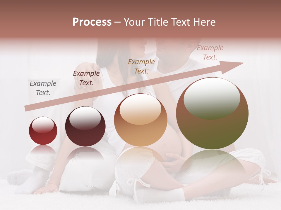 A Pregnant Couple Sitting On A Bed Together PowerPoint Template