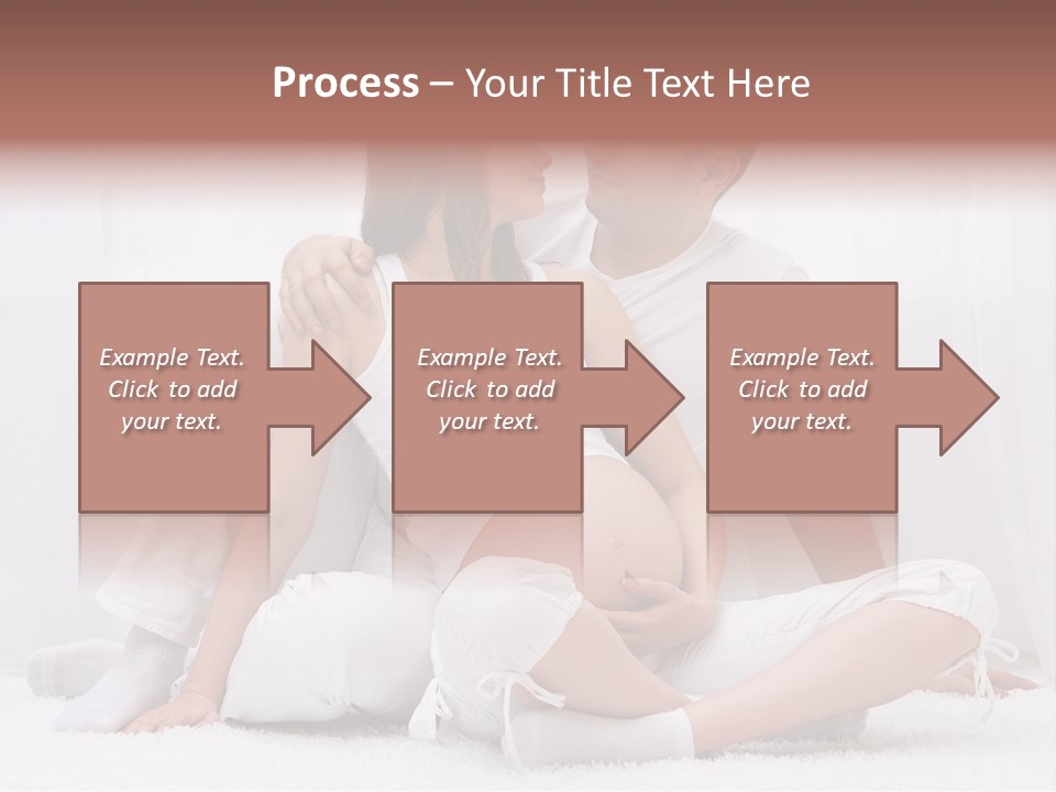 A Pregnant Couple Sitting On A Bed Together PowerPoint Template