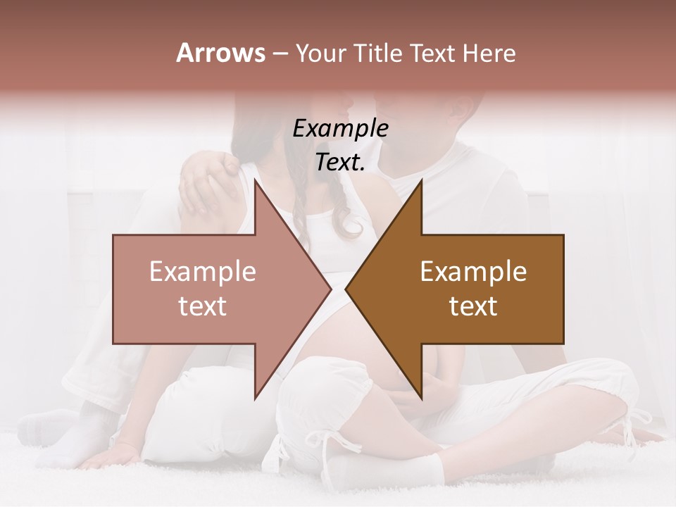 A Pregnant Couple Sitting On A Bed Together PowerPoint Template