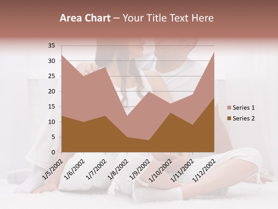 A Pregnant Couple Sitting On A Bed Together PowerPoint Template