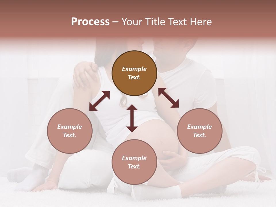 A Pregnant Couple Sitting On A Bed Together PowerPoint Template