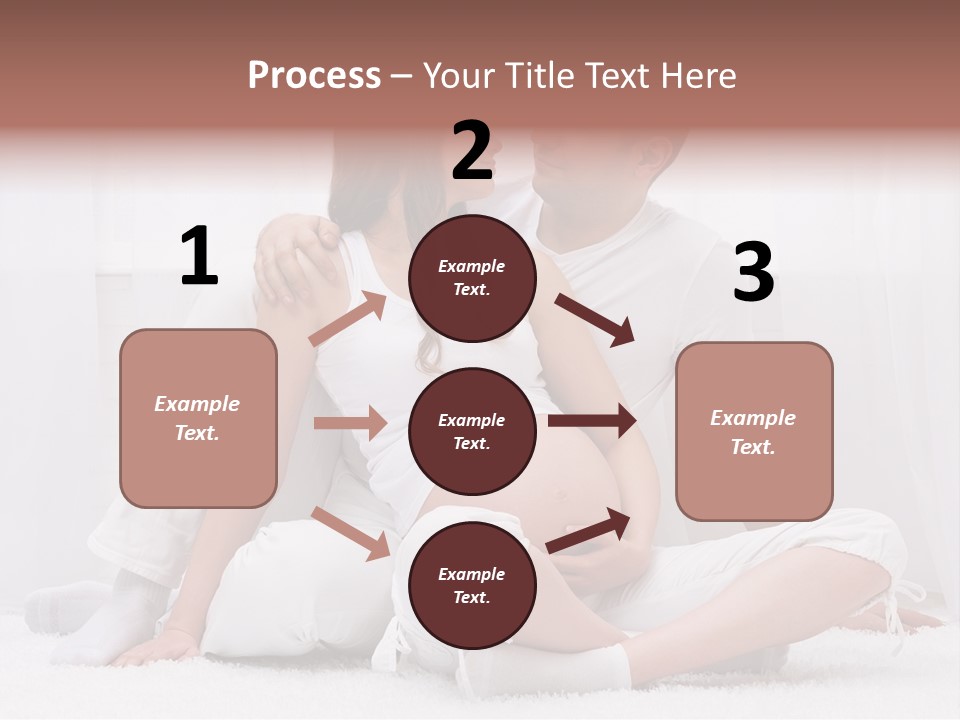 A Pregnant Couple Sitting On A Bed Together PowerPoint Template