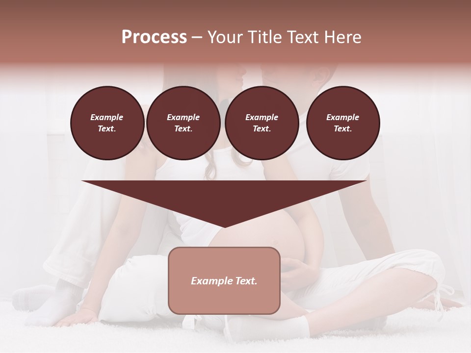 A Pregnant Couple Sitting On A Bed Together PowerPoint Template