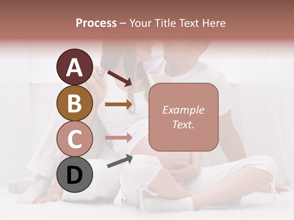 A Pregnant Couple Sitting On A Bed Together PowerPoint Template