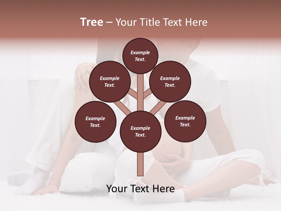 A Pregnant Couple Sitting On A Bed Together PowerPoint Template