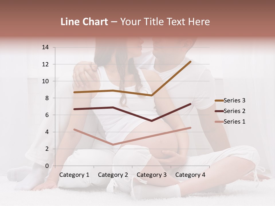 A Pregnant Couple Sitting On A Bed Together PowerPoint Template