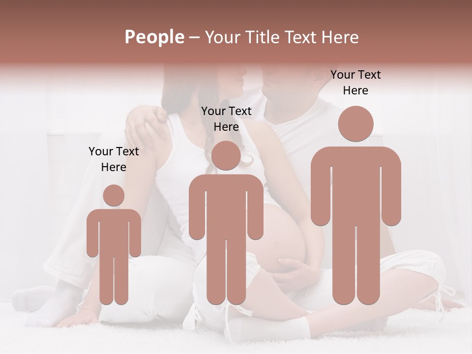 A Pregnant Couple Sitting On A Bed Together PowerPoint Template