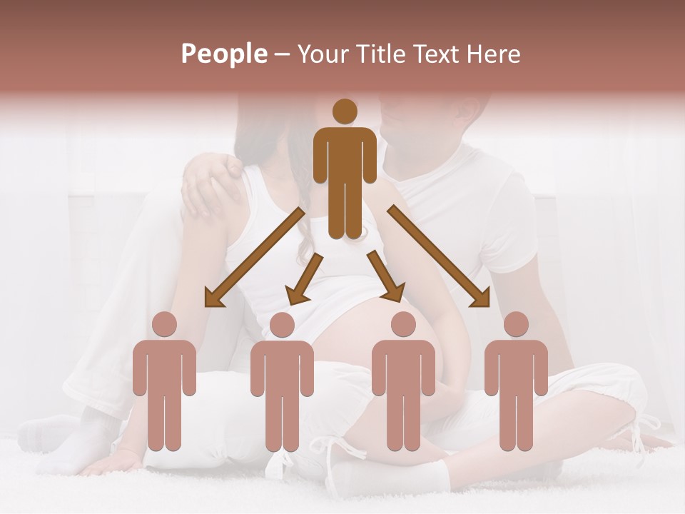 A Pregnant Couple Sitting On A Bed Together PowerPoint Template