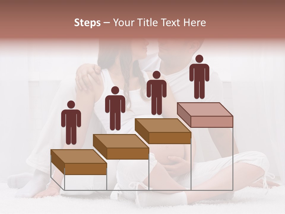 A Pregnant Couple Sitting On A Bed Together PowerPoint Template