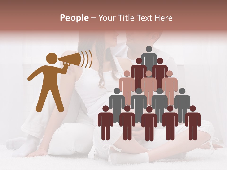 A Pregnant Couple Sitting On A Bed Together PowerPoint Template