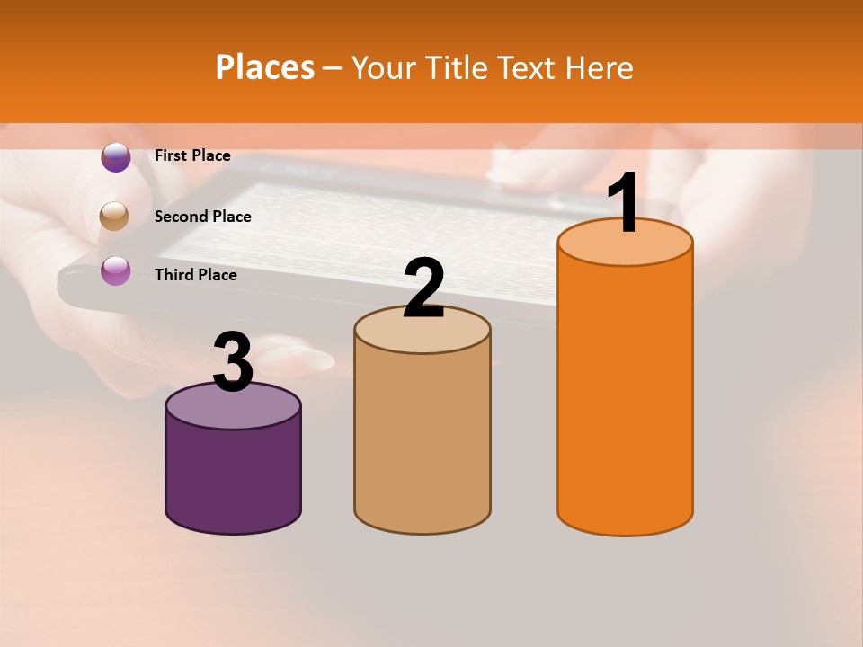 A Person Holding A Tablet On A Table PowerPoint Template