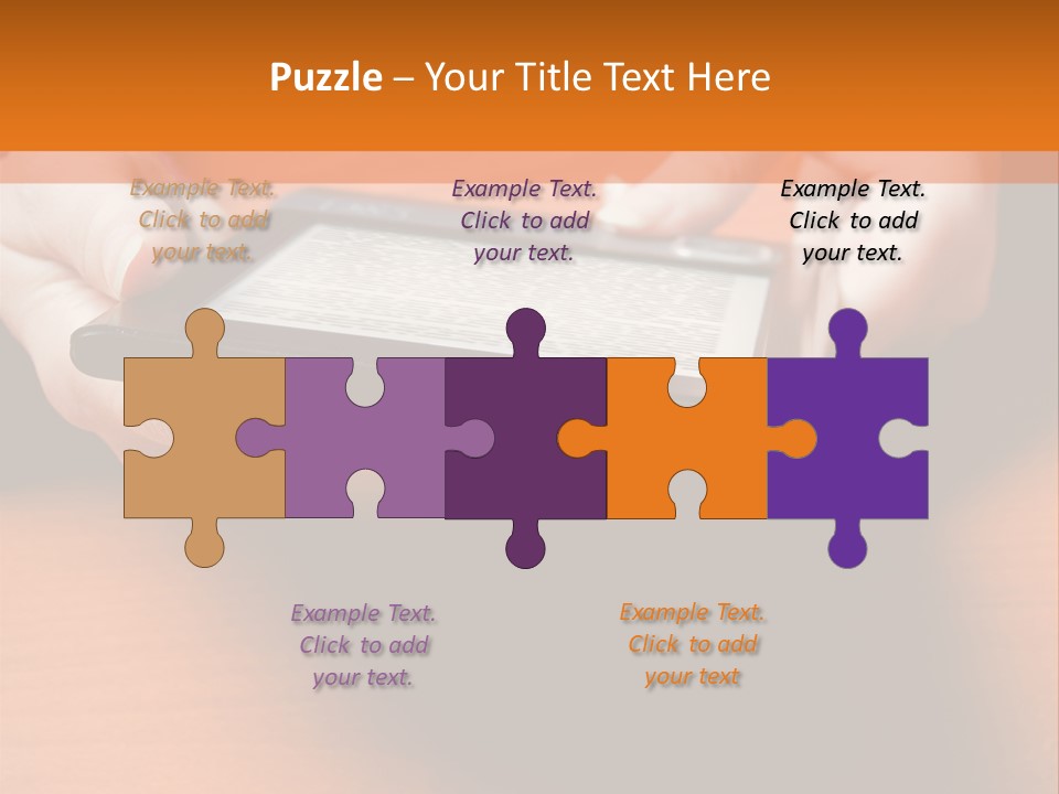 A Person Holding A Tablet On A Table PowerPoint Template