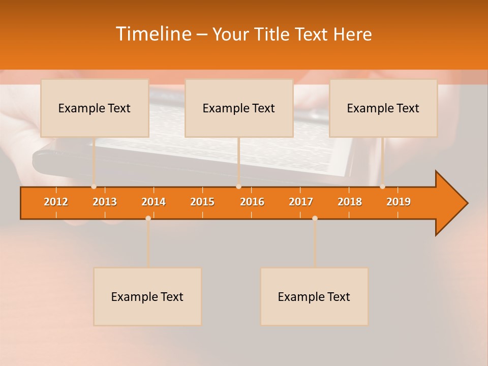 A Person Holding A Tablet On A Table PowerPoint Template