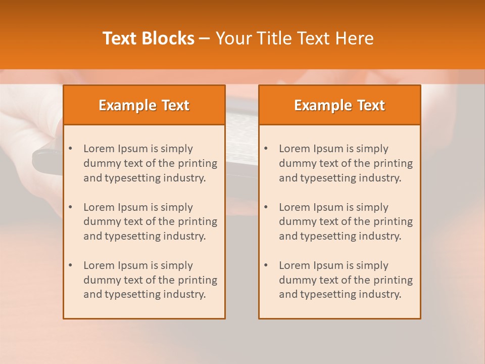 A Person Holding A Tablet On A Table PowerPoint Template